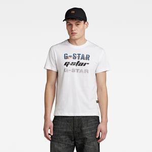 G-Star RAW Triple Logo Graphic T-Shirt - Wit - Heren