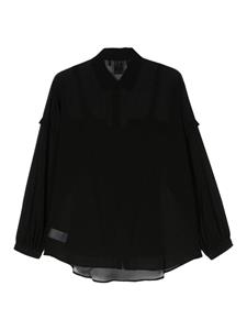 DKNY semi-sheer chiffon-crepe shirt - Zwart