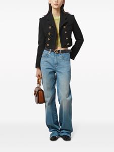 Gucci Jeans met wijde pijpen en horsebit-detail - Blauw