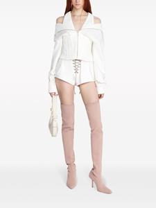 Dion Lee layered corset-style hoodie - Wit