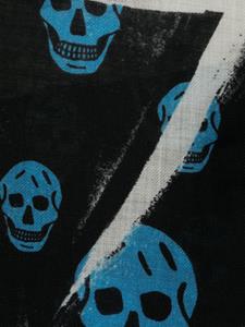 Alexander McQueen Slashed skull-print wool scarf - Zwart