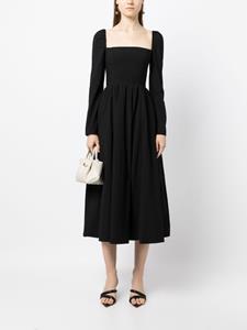 Reformation Midi-jurk met vierkante hals - Zwart