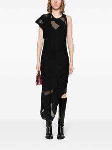 IRO Shanon asymmetric midi dress - Zwart