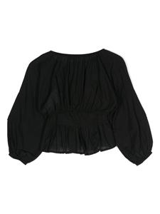 Monnalisa logo-embellished cotton blouse - Zwart