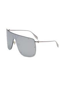 Alexander McQueen Eyewear skull-appliqué shield-frame sunglasses - Zilver