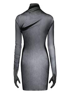 Ann Demeulemeester Mini-jurk met mesh - Zwart