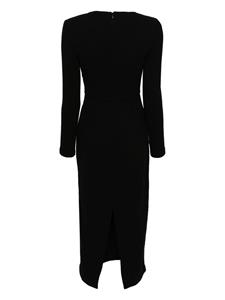 Roland Mouret Wollen midi-jurk met gewelfde hals - Zwart