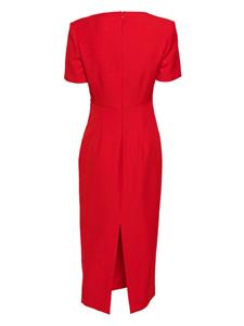 Roland Mouret Crêpe midi-jurk met gevouwen detail - Rood
