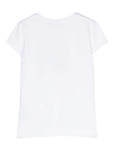 Monnalisa logo-print cotton-blend T-shirt - Wit