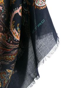 ETRO Sjaal met paisley-print en franje - Blauw