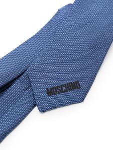 Moschino Zijden stropdas met textuur - Blauw