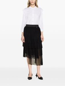 LIU JO asymmetric tulle midi skirt - Zwart
