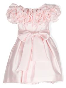 Monnalisa ruffled belted dress - Roze