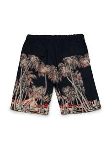 Nº21 Kids Shorts met palmboomprint - Zwart
