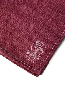 Brunello Cucinelli textured-finish silk pocket square - Rood