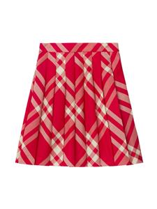 Burberry Kids check-pattern wool skirt - Rood