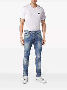 Philipp Plein Jeans met verfspatten - Blauw