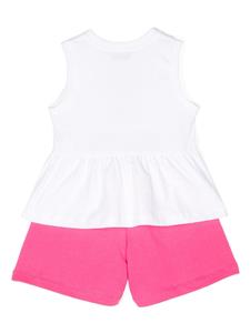 Moschino Kids logo-print drawstring-waistband shorts - Roze