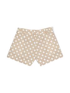 Mi Mi Sol geometric-print cotton shorts - Wit