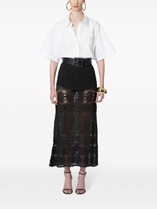 Carolina Herrera Katoenen blouse met korte mouwen - Beige