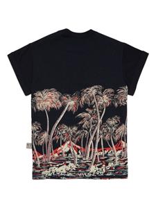 Nº21 Kids T-shirt met palmboomprint - Zwart