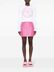 Versace logo-print cropped hoodie - Wit
