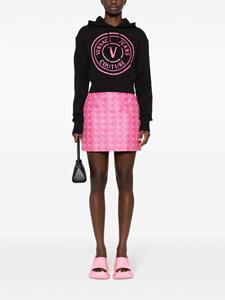 Versace logo-print cropped hoodie - Zwart
