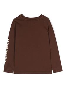 JACQUEMUS L'ENFANT logo-print long-sleeve T-shirt - Bruin