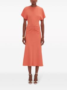 Victoria Beckham Midi-jurk met gedrapeerd detail - Oranje