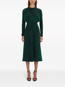 Victoria Beckham Midi-jurk met tijgerprint - Groen
