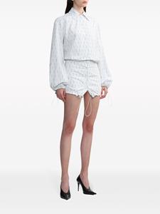The Attico pinstriped cotton mini shirtdress - Wit