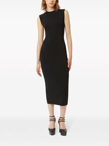 Nina Ricci crew-neck sleeveless midi dress - Zwart