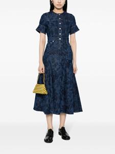 Erdem Midi-jurk met bloemenprint - Blauw