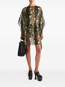 ETRO floral-print kaftan minidress - Zwart