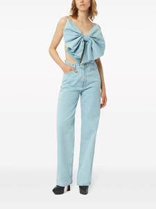 Nina Ricci High waist jeans met logopatch - Blauw
