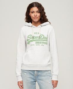 Superdry Vrouwen Neon Hoodie met Print Lichtgrijs