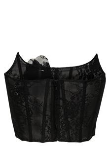 Giuseppe Di Morabito floral-lace corset - Zwart
