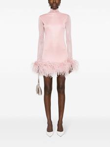 16Arlington Luna feather-trim draped minidress - Roze