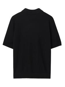 Burberry V-neck wool polo shirt - Zwart