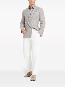 Brunello Cucinelli button-fastening silk-blend polo shirt - Grijs