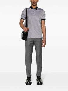 Canali contrast-trim polo shirt - Zwart