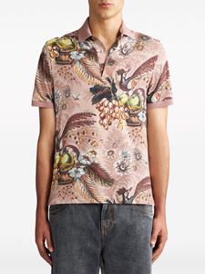 ETRO floral-print cotton polo shirt - Roze
