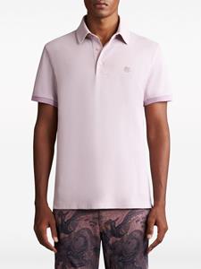 ETRO Pegaso-embroidered cotton polo shirt - Roze