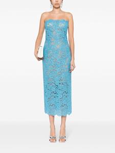 Ermanno Scervino crystal-embellished guipure lace dress - Blauw