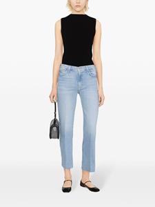 MOTHER Kick It Ankle Fray mid-rise cropped jeans - Blauw