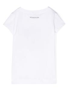 Monnalisa Minnie crystal-embellished cotton T-shirt - Wit