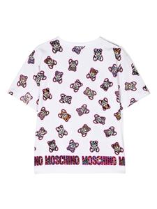 Moschino Kids Teddy Bear-print jersey T-shirt - Wit