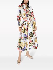 Dolce & Gabbana Midi-rok met bloemenprint - Wit