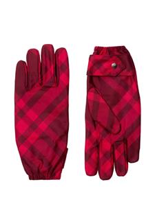 Burberry check-pattern twill gloves - Rood