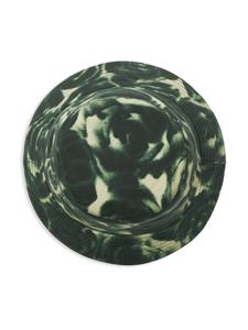 Burberry abstract-pattern print cotton bucket hat - Groen